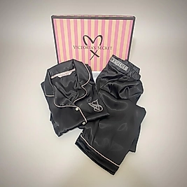 5004 Siyah uzun pijama takımı