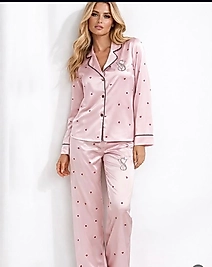 001 VS  pembe kalpli pijama takımı