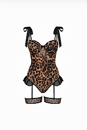 leopar desenli body suıt