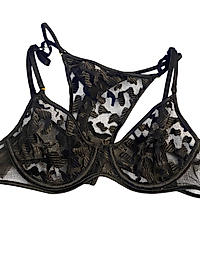 ithal black desenli tül sütyen takımı