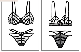 ithal tül ve saten sütyen takımı