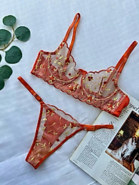 ÇİCEK DESENLİ TURUNCU TAKIM