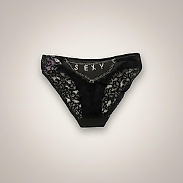 black zincirli sexy yazılı bıkını model