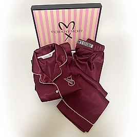 5002 Bordo uzun pijama takımı